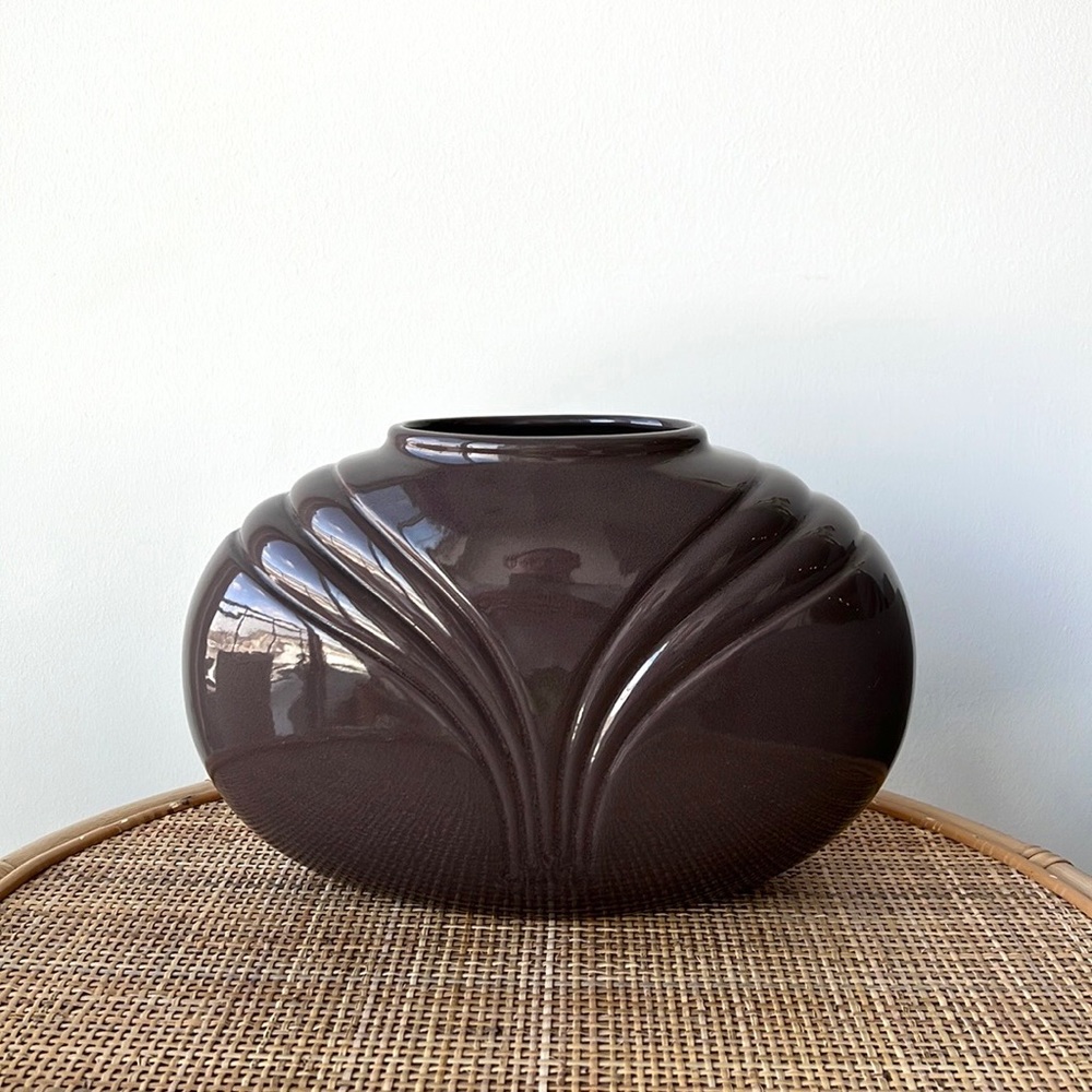 Vintage Oval 1980’s Art Deco Style Vase